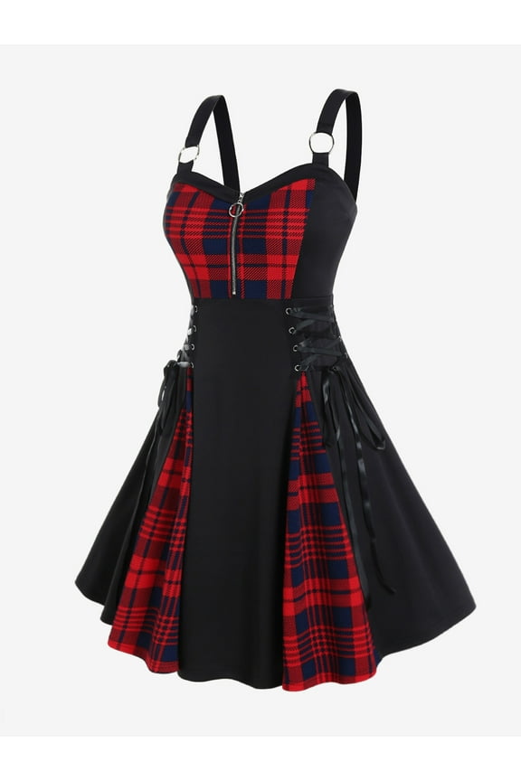 Women's Plus Size 3D Glitter Starlight Print Crisscross Trapeze Dress