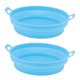 thumbnail image 1 of Cestas para freír de silicona antiadherentes con asas, paquete de 2, 19 cm de diámetro, color azul, accesorios de cocina saludables, 1 of 8