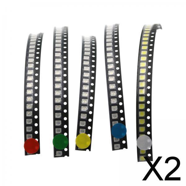 2x (5 colores x 20 piezas = 100 piezas) Kit surtido de luces LED 0805 SMD, lámparas de bombilla de iluminación, luz de componentes electrónicos, emiso 2 piezas