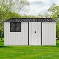 thumbnail image 3 of Metal garden sheds 12ftx10ft outdoor storage sheds white+black with window with sliding door, 3 of 6