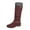 Red, variant on Taqqpue Women's Knee High Boots Fashion Chunky Warm Winter Boots with Side Zippers, Low Heel Boots for Women