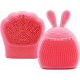 thumbnail image 1 of Rabbit Shape Silicone Bath Brush Manual Facial Cleansing Massage Tool (Pink) 2 Pcs, 1 of 5