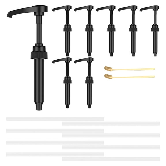 8 Pcs Enduring Syrup Pump Coffee Syrup Injector Compatible with 25.4 oz/750ml Bottle Practical Coffee Honey Pump Dispenser for Home