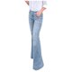 thumbnail image 2 of WILLBEST Pantalones Mujer Pantalones Vaqueros Ajustados de Cintura Alta y Elásticos para Mujer, Con Pierna Ancha, Ajuste Cómodo y Largo Moderno. Extra Chica, 2 of 5