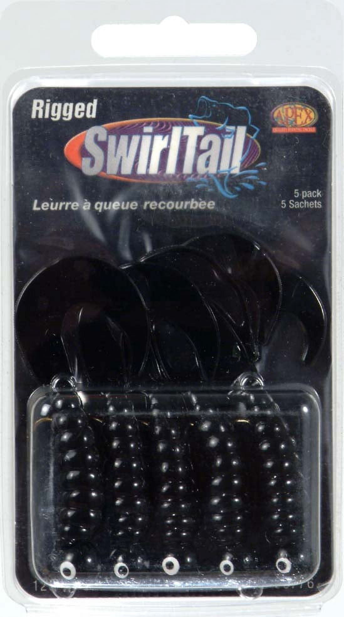 Apex J514-BLK Rugged Grubs 1/4oz Black 5Pk