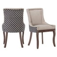 thumbnail image 5 of DONICK Vintage Fabric Upholstered Dining Chairs,Solid Wood Kitchen Dining Room Chairs with Nailheads Solid Wood Legs (Beige Black,Set of 6), 5 of 10