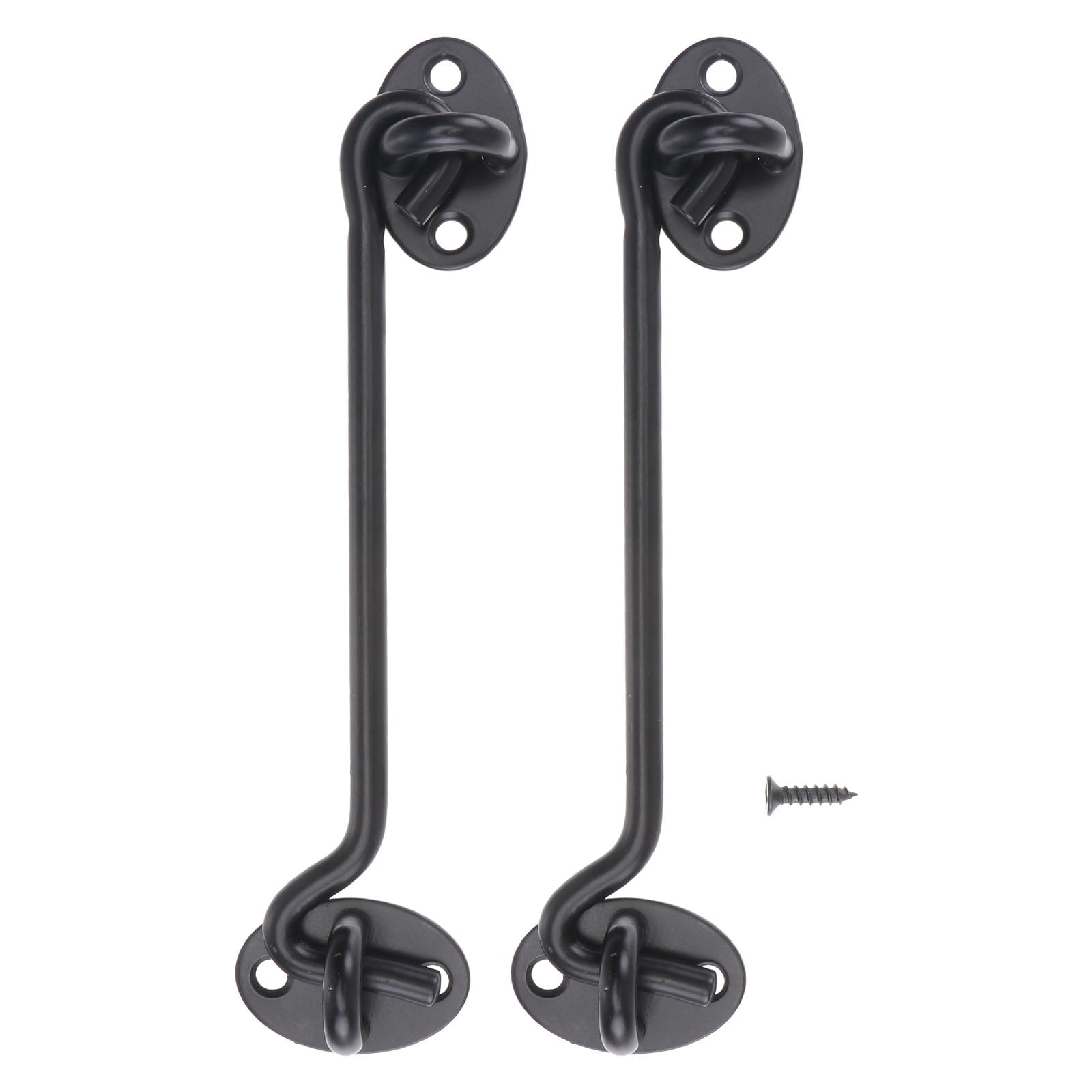 Hemoton Latch Door Hook Black Sliding Gate Lock Safety Eye Barn