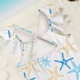 thumbnail image 6 of lnmuld Girls Ruffle Neck One Piece Swimsuit Colorful Print Beach Swimwear Size:6-7 Years, 6 of 8