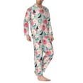 thumbnail image 2 of Bingfone Men's Pajama Set 2 Piece Loungewear PJs, Long Sleeve with Pajama Pants-Roses and Butterflies, 2 of 7