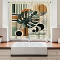 thumbnail image 3 of Ambesonne Monstera Kitchen Curtains, Mid Century Boho Abstract, 55"x45", Evergreen Sepia Dusk, 3 of 3