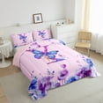 thumbnail image 3 of Manfei Cartoon Flower Butterfly Bedding Comforter Set,Watercolor Splash Ink Twin Comforter Sets,First Letter Y Bedding Set For Girls,Super Cozy Room Decor Reversible,2 Pieces, 3 of 8