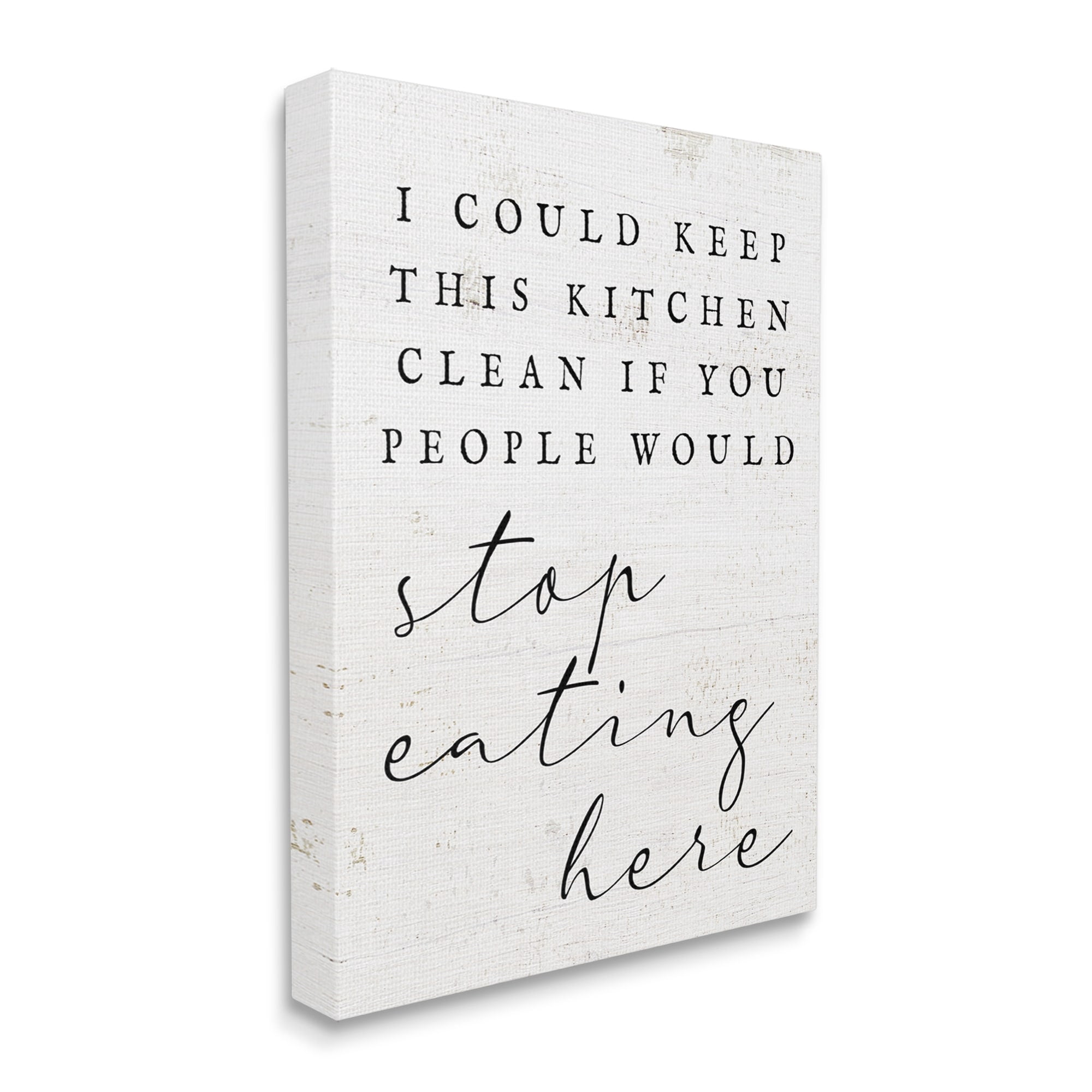 Stupell Keep This Kitchen Clean Funny Phrase Food & Beverage Painting Gallery Wrapped Canvas Print Wall Art