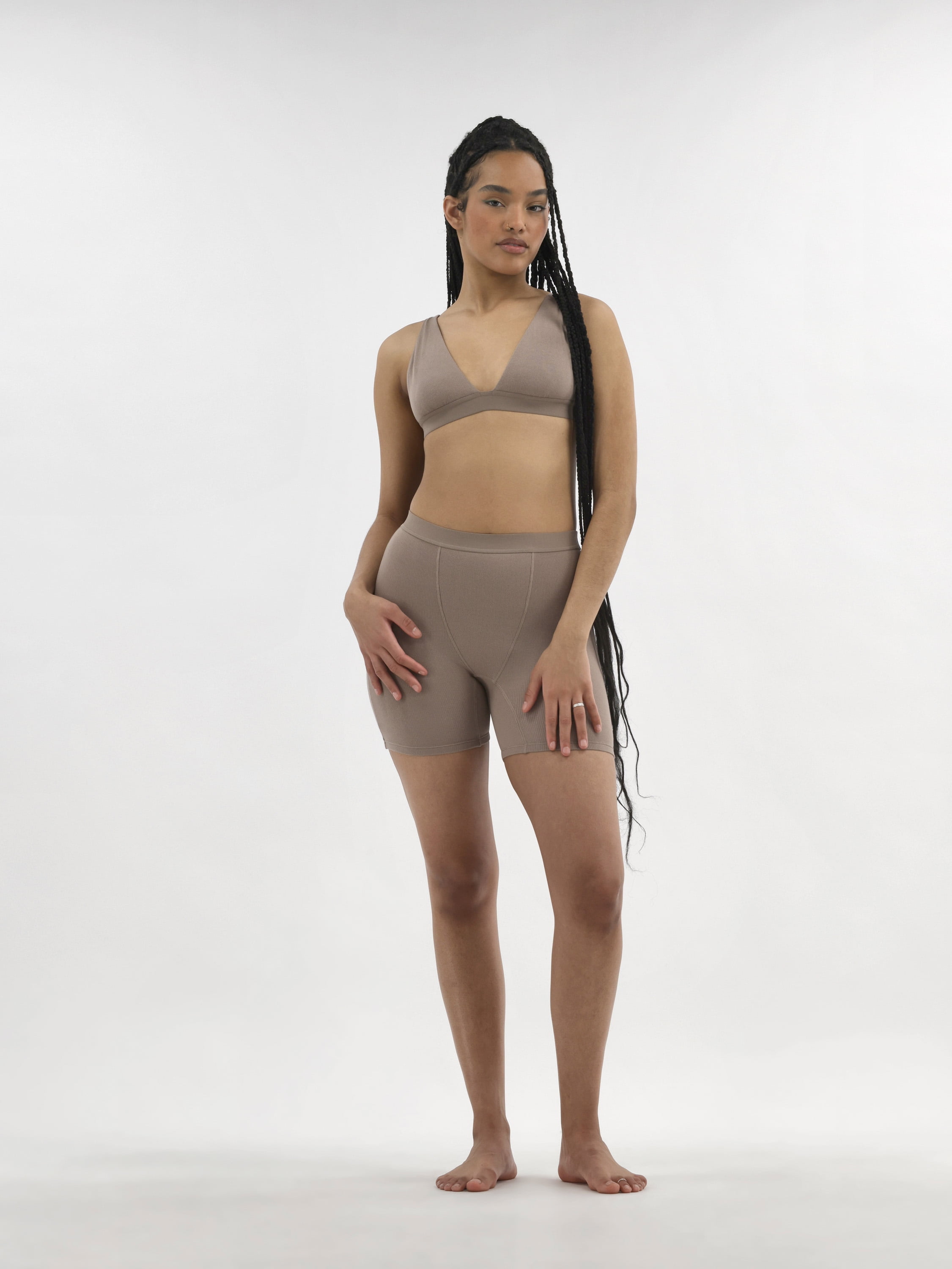 No Boundaries Cotton Stretch Ribbed Boxer Short Panties, Women's XS-XXXL