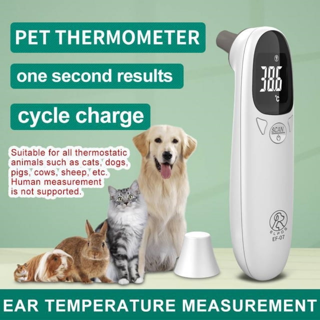 Digital Pet Ear for Dogs and Cats Veterinary Accurate Fast Temperature Reading with LCD Display Hygienic Tip