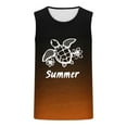 thumbnail image 4 of Virmaxy Men's Trendy Printed Tank Top Crew Neck Athletic Vest Workout Sleeveless Shirts Pullover Fitness Vest Performance Workout Muscle Cut Tee Tops Orange-2 S, 4 of 4