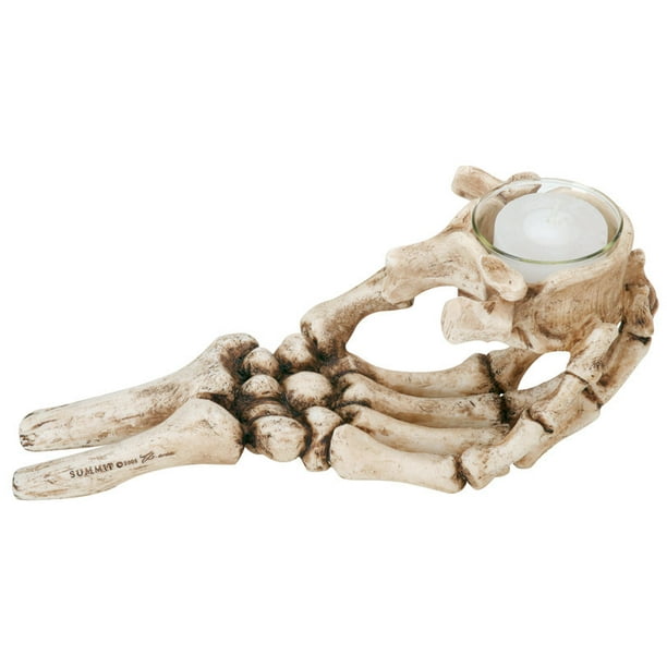 Skeleton Hand Holding Vertebrae - Collectible Skull Candle ...