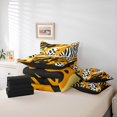 thumbnail image 5 of Manfei Leopard Cheetah Print Bedding Comforter Set 7pcs for Adult, Orange Polkadots Art King Bedding Sets, Fashion Wildlife Reversible Bed Sheets, Ultra Soft Bedroom Decor, 5 of 7