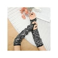 thumbnail image 6 of INSPIRE CHIC Women's Fingerless Gloves Scale Printed Elbow Long Arm Warmers Cosplay with Finger Loop One Size Silver, 6 of 6