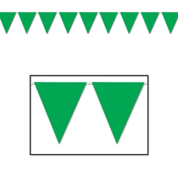 Beistle Club Pack of 12 Green Outdoor Pennant Banner Hanging Party Decorations 12'