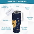 thumbnail image 2 of Yayeee 40oz Stainless Steel Tumbler with Straw and Handle Double-Wall Insulated Travel Water Bottle, Orange Cat Planet, 2 of 8