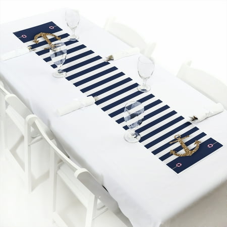Table Runners Nautical last sail before the veil - petite nautical bridal shower & bachelorette party paper table runner - 12