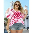 thumbnail image 4 of ALLTB Plus Size Valentines Shirts for Women Cute Love Heart Shirt Valentine T Shirt Red Short Sleeve Casual Hearts Graphic Tops, 4 of 6