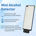 thumbnail image 1 of Blowing Breathing Tester Portable Alcohol Tester Mini Alcohol Detector with Intelligent Interaction Only 7.5g, 1 of 5