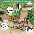 thumbnail image 7 of Barara King Rocking Chairs Outdoor, Outdoor Patio Camping Lightweight Folding Rocking Chair with Footrest -Beige, Patio Rocking Chairs, 7 of 7