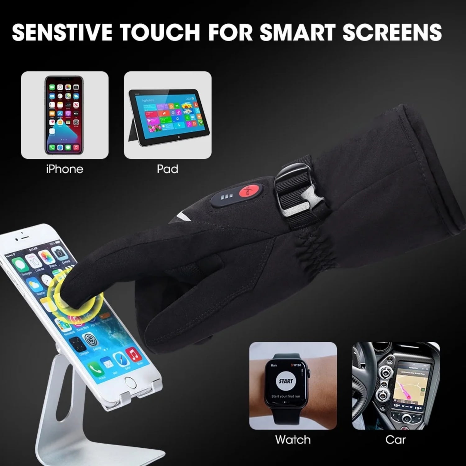 Snow Deer Gloves for Men Women, Rechargeable Electric Heated Gloves ,Heated Skiing Gloves and Snowboarding Gloves