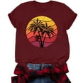 thumbnail image 4 of RKSTN T-Shirts Graphiques pour Femmes Col Rond Manches Courtes Blouse de Plage Hauts Aguichant Impression Régulière Chemises, 4 of 5