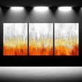 thumbnail image 2 of 3 Pieces Orange and Gold Abstract Canvas Wall Art Modern Gold Foil Artwork Luxury Painting Printed on Canvas for Walls Guest Room Girls Gifts Decor Each Size 12x16 Inches (Orange), 2 of 6