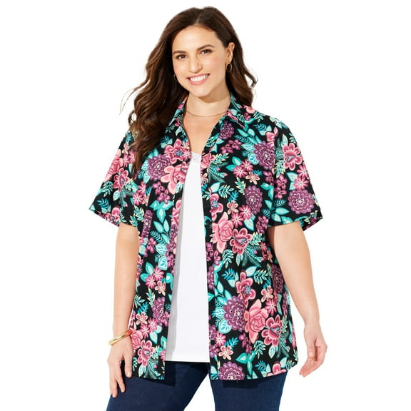 Catherines Women's Plus Size Timeless Short Sleeve Blouse