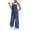 Blue, variant on Girls Denim Overalls Wide Leg Star Patch Baggy Adjustable Strap Jean Overall Spring Y2K Casual Dungarees Pants