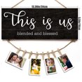 thumbnail image 3 of CSChome Wooden Message Board Photo Holder Wooden Board Letter Printed Vintage Style Creative Photo Holder Clip Rustic Family Hanger, 3 of 6