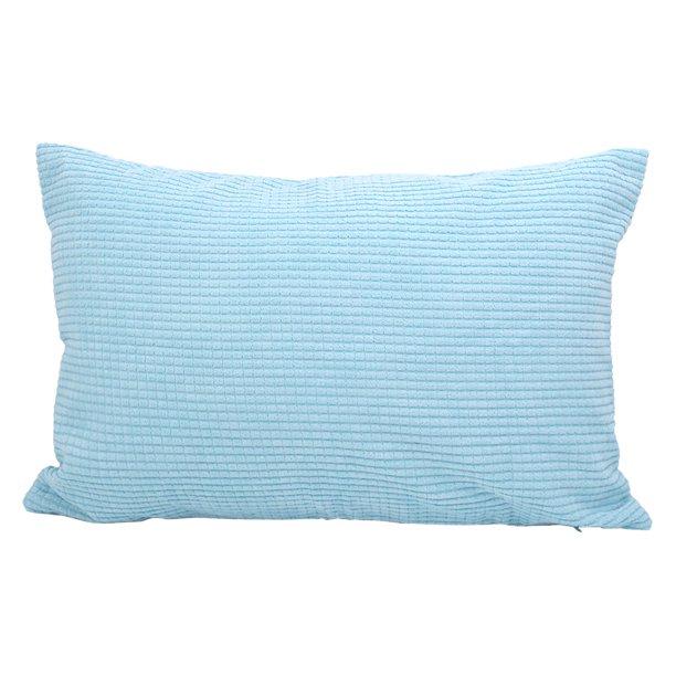 PiccoCasa Velvet Corn Striped Rectangle Throw Pillow Cover, Sky Blue