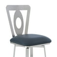 thumbnail image 4 of 30 Inches Leatherette Barstool with Oval Cut Out, Silver, 4 of 5