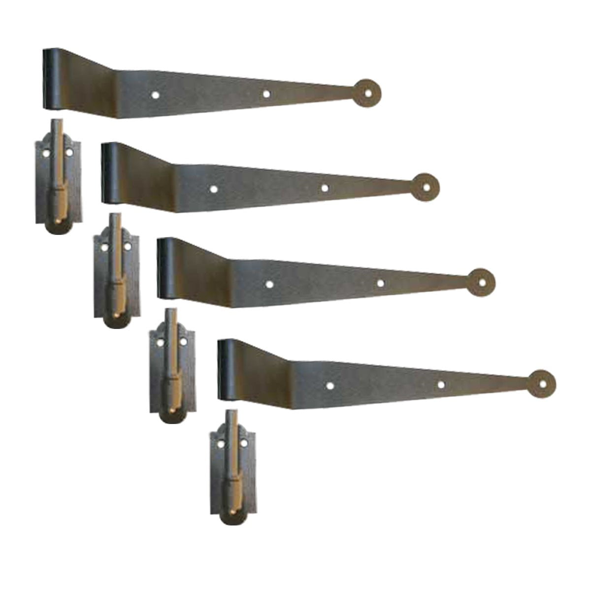 Pintle Hinge Strap for Doors and Gates Black Iron Shutter HInge Set of