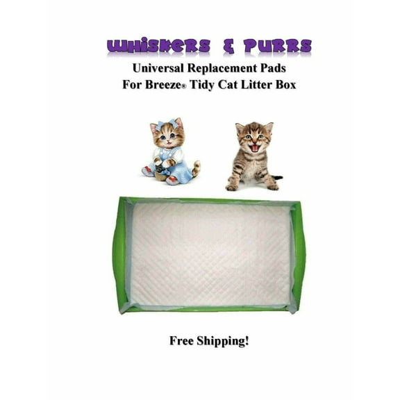 80 Whiskers & Purrs Universal Replacement Pads for Breeze Tidy Cat Litter Box
