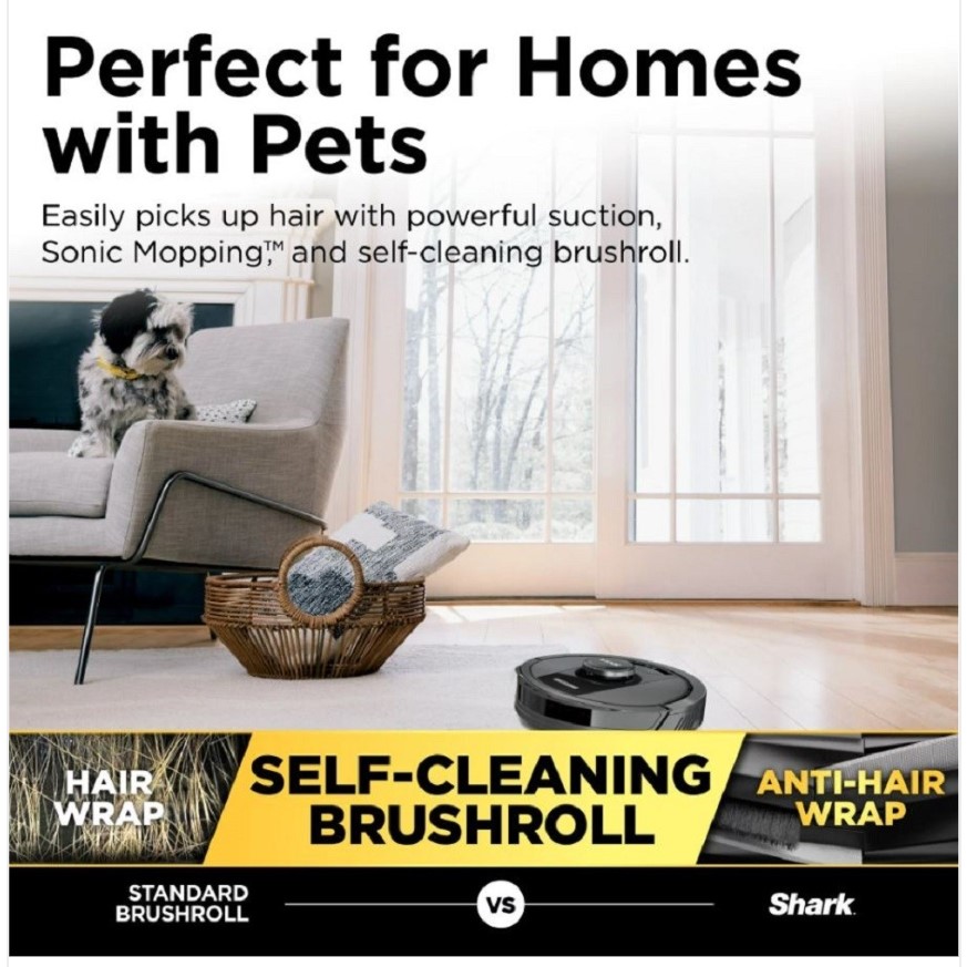 Shark, R-RV2400WS, Matrix Robotic Floor Cleaner , 60 Minute Battery Life, Wi-Fi Compatible, 1 Each, Black