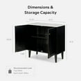 thumbnail image 4 of EYYTHUNG Black Storage Cabinet with Faux Marble Top & Adjustable Shelves, Modern Accent Cabinet Wooden Credenza Sideboard Buffet Cabinet, 4 of 9