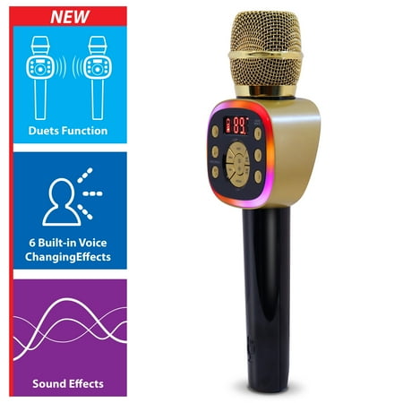 Singing Machine - Carpool Karaoke The Mic 2.0 Karaoke System - Gold