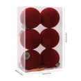 thumbnail image 3 of Yhmxh 6 Pcs Velvet Christmas Ball Ornaments, 3.15 Inch Flocked Christmas Tree Decor Balls, Soft Plush Xmas Hanging Baubles Set for Christmas Tree, Wreath, Holiday Indoor Home Party Decoration, 3 of 6