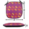 thumbnail image 4 of Abstract Chair Seating Cushion Set of 12, Colorful Geometric Pattern with Hatched Squared Motif Print, Seat Pads for Office with Anti-slip Backing, 16"x16", Dark Magenta Multicolor, by Ambesonne, 4 of 7