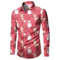 thumbnail image 5 of Mens Christmas Golf Polo Tops Lapel Button Long Sleeve Fashion Digital 3D Printing Mens Fall Clothing,D,3XL, 5 of 5