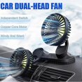 thumbnail image 3 of Car Usb Double Head Fan Car Supplies 360 Degree Circular 12v/24v, 3 of 5