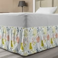 thumbnail image 1 of Turtle Bed Skirt, Colorful Pastel Tone Scandinavian Inspired Image of Forest Animals and Plantation, Elastic Bedskirt Dust Ruffle Wrap Around for Bedding Decor, 4 Sizes, Multicolor, by Ambesonne, 1 of 2