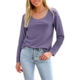 thumbnail image 7 of BLVB Scoop Neck Long Sleeve Tops for Women Loose Fit T-Shirts Casual Fall Layer Trendy Basic Tees Shirts for Ladies, 7 of 7