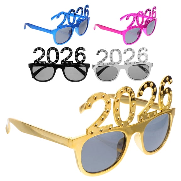 TABLZONE 5Pcs 2026 New Year Eyeglass Photo Props Set for Back to School Party and Celebration