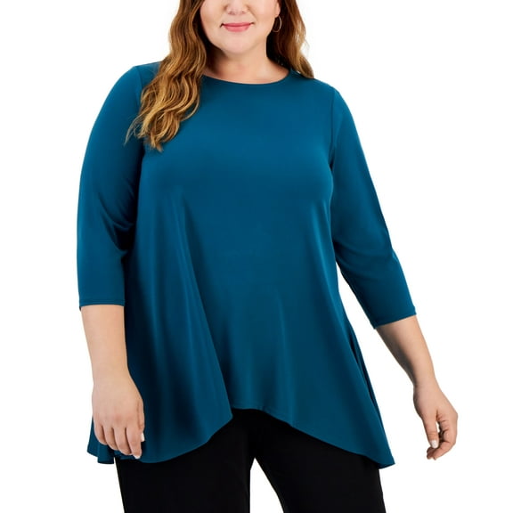 Plus Size Swing Top Teal Evergreen 2X