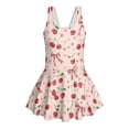 thumbnail image 4 of Uourmeti Playful Cherry & Bow Star Swim Dress for Girls - Sleeveless Skirted One-Piece Bathing Suit, Quick Dry & Stretchy for Beach, Pool & Summer Vacations, 4 of 8